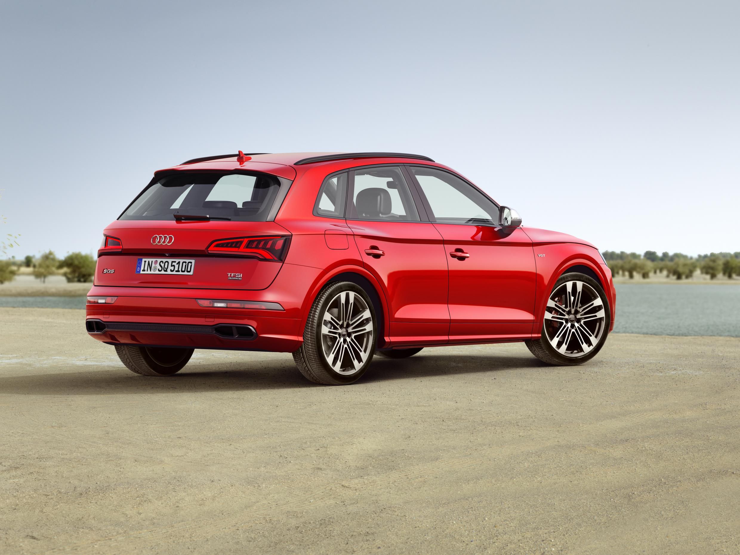 Audi SQ5 in red rear and side